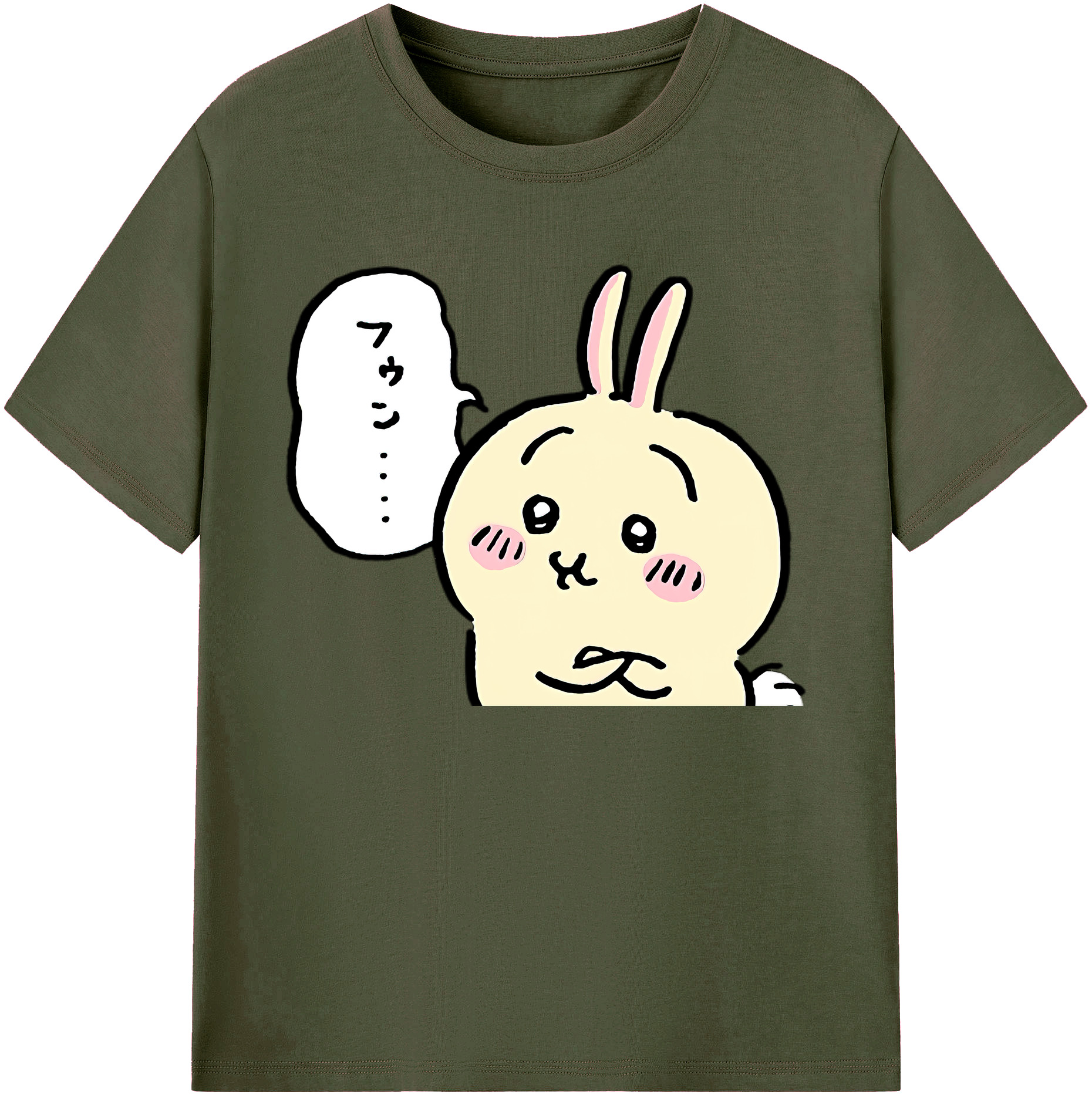 （画像用） ちいかわ うさぎ Chii-kawa usagi 綿100％ メンズ半袖Tシャツ｜肌触りやわらか＆通気性
